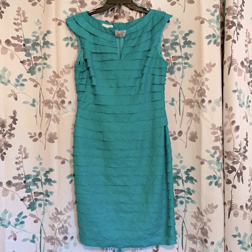 London times Turquoise Sleeveless dress Size 12